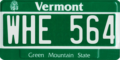 VT license plate WHE564