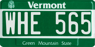 VT license plate WHE565