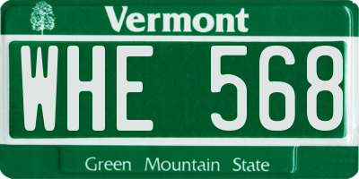 VT license plate WHE568