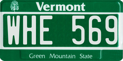 VT license plate WHE569