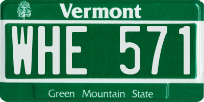 VT license plate WHE571