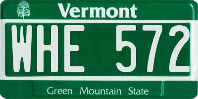 VT license plate WHE572