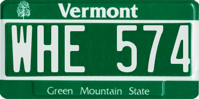 VT license plate WHE574