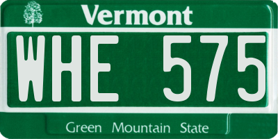 VT license plate WHE575