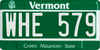 VT license plate WHE579