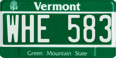 VT license plate WHE583