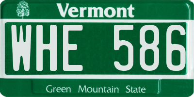 VT license plate WHE586