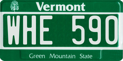 VT license plate WHE590