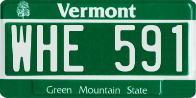 VT license plate WHE591