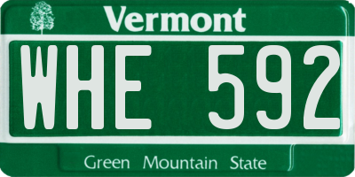 VT license plate WHE592