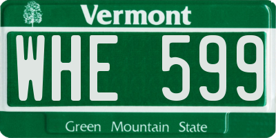 VT license plate WHE599