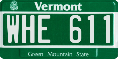 VT license plate WHE611