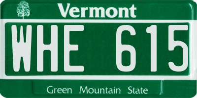 VT license plate WHE615