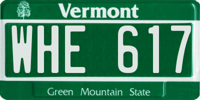 VT license plate WHE617