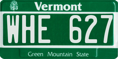 VT license plate WHE627