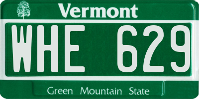 VT license plate WHE629