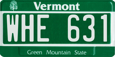 VT license plate WHE631