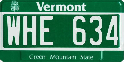 VT license plate WHE634