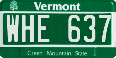 VT license plate WHE637