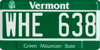 VT license plate WHE638