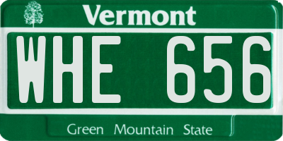 VT license plate WHE656