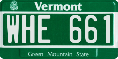 VT license plate WHE661