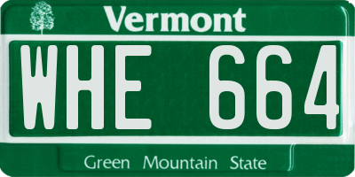 VT license plate WHE664