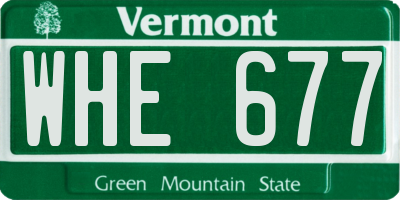 VT license plate WHE677