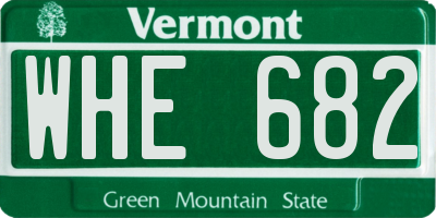 VT license plate WHE682