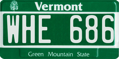 VT license plate WHE686
