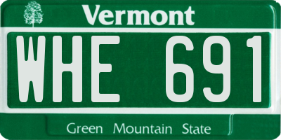 VT license plate WHE691