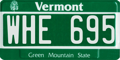 VT license plate WHE695