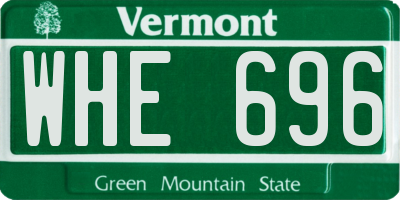 VT license plate WHE696