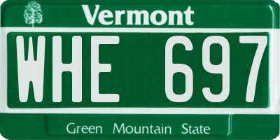 VT license plate WHE697