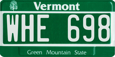 VT license plate WHE698