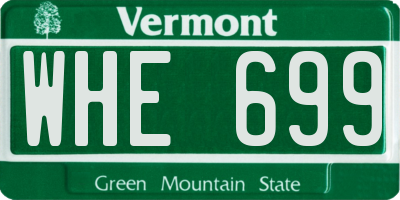 VT license plate WHE699