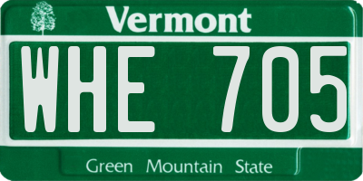 VT license plate WHE705