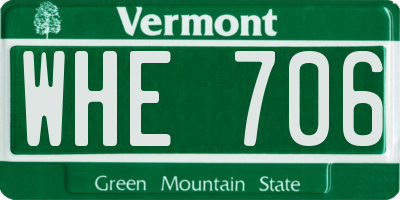 VT license plate WHE706