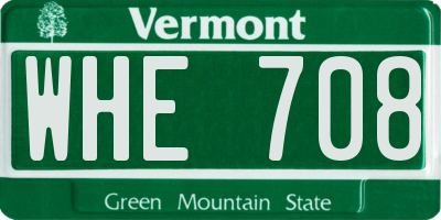 VT license plate WHE708