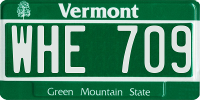VT license plate WHE709