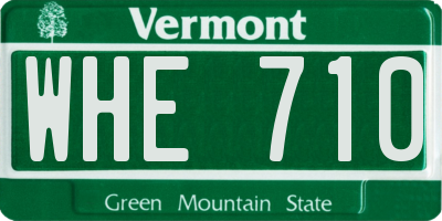 VT license plate WHE710