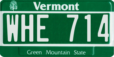 VT license plate WHE714
