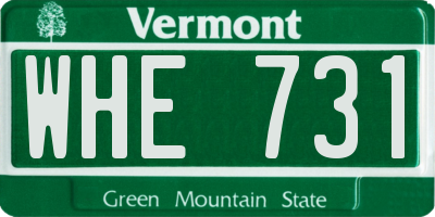 VT license plate WHE731