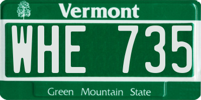 VT license plate WHE735