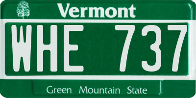 VT license plate WHE737