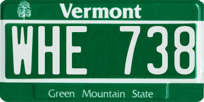 VT license plate WHE738