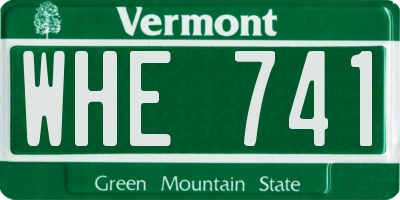 VT license plate WHE741