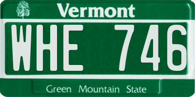 VT license plate WHE746