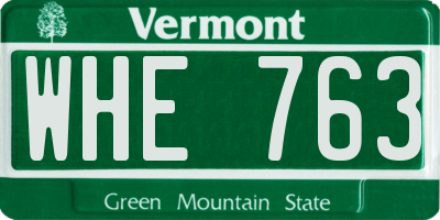 VT license plate WHE763