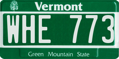VT license plate WHE773